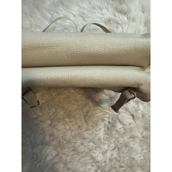 Ladies Ivory Leather Backpack Made in Italy main image 10